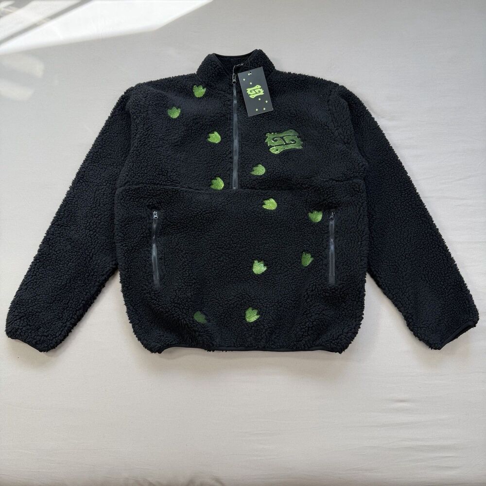 NWT Gamersupps Kaiju-Chan Tufted Sherpa SMALL Unisex Black Sweater Pullover